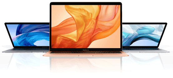 MacBookが3台並んでいる画像